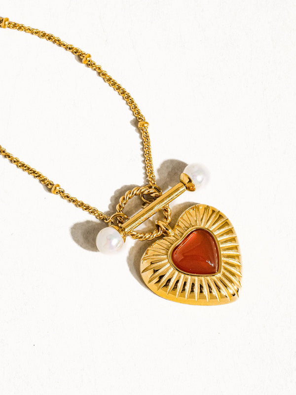 vintage heart chain necklace | 18k gold necklace