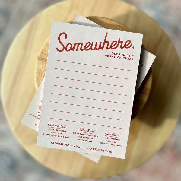 somewhere, texas | notepad