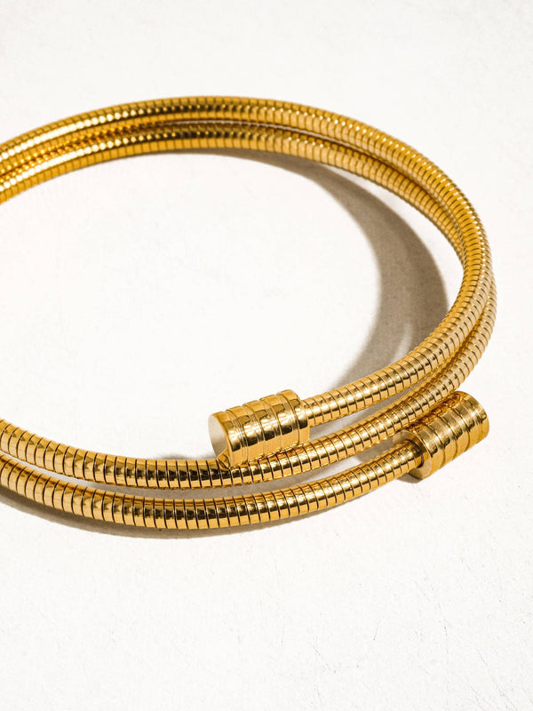 round snake gold chain bracelet