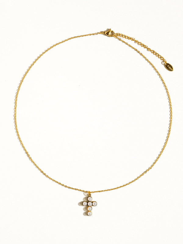 pearl cross necklace