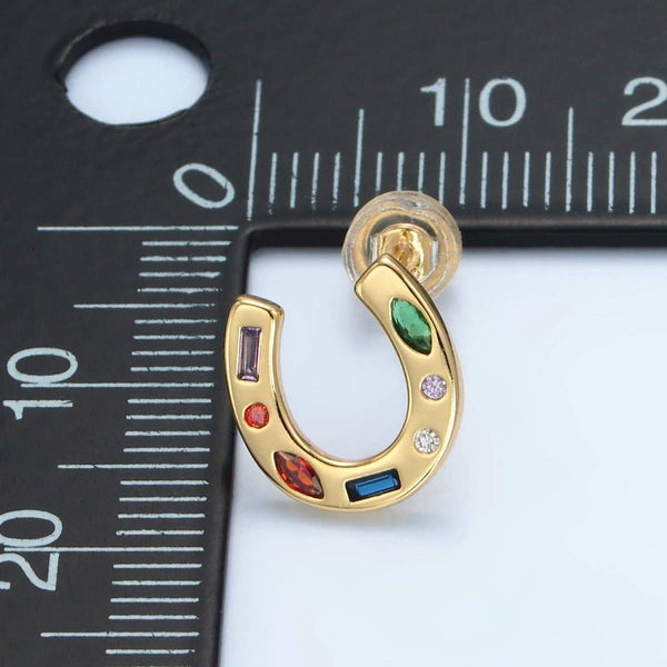horseshoe stud 16k | gold filled