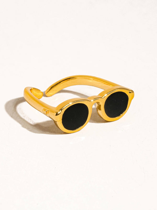 sunglasses adjustable ring | 18k gold ring