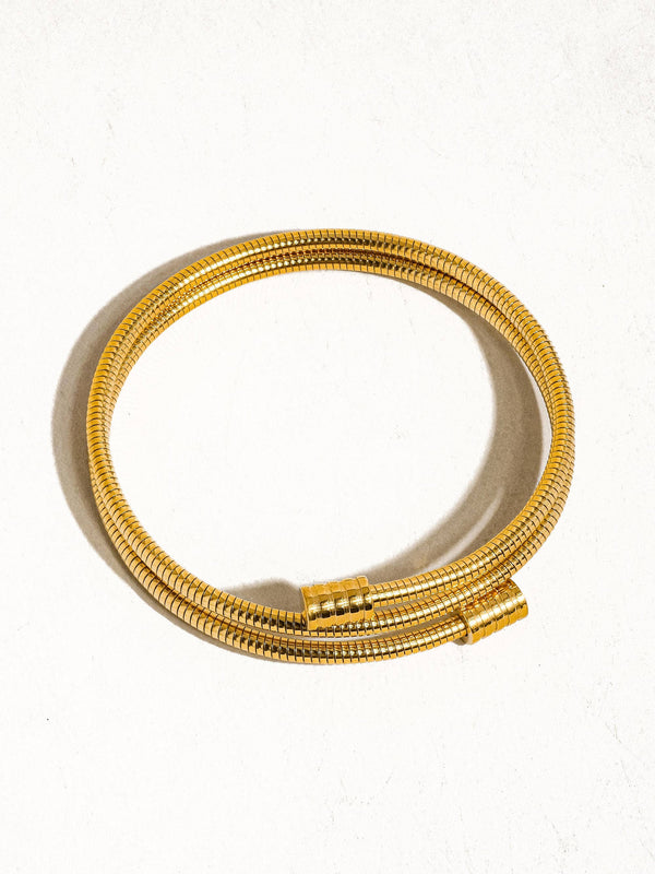 round snake gold chain bracelet