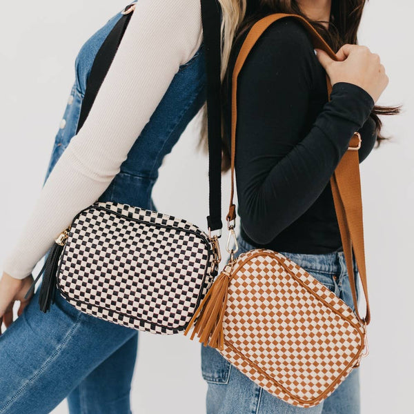 willow crossbody bag | checkered black