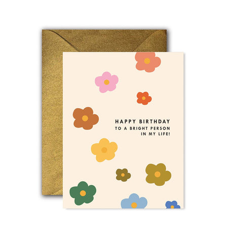 mod floral bright person | birthday card