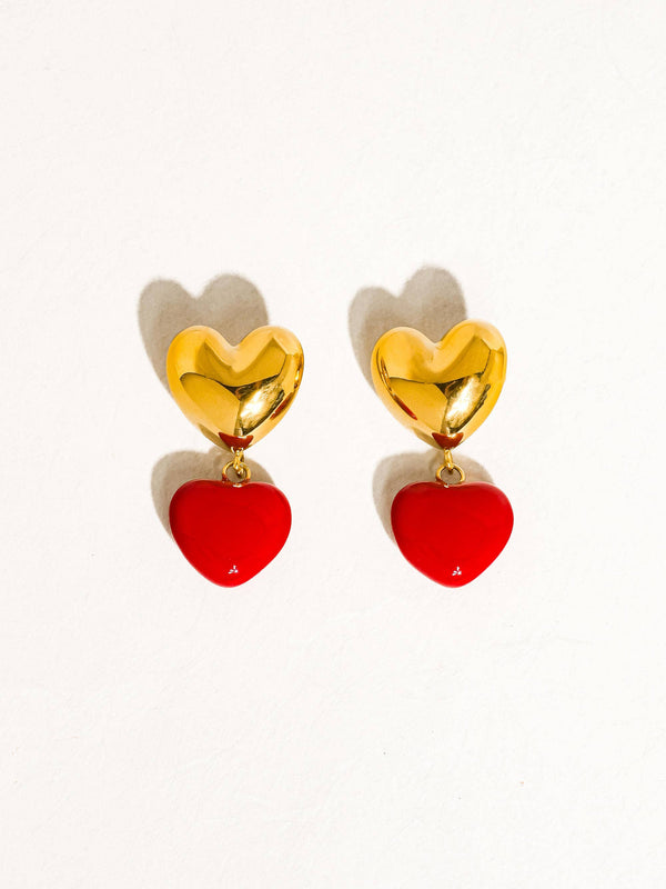 vintage heart earring | 18k gold earrings
