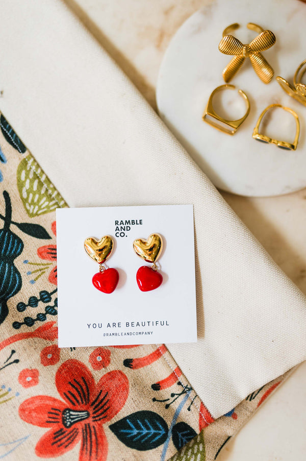 vintage heart earring | 18k gold earrings