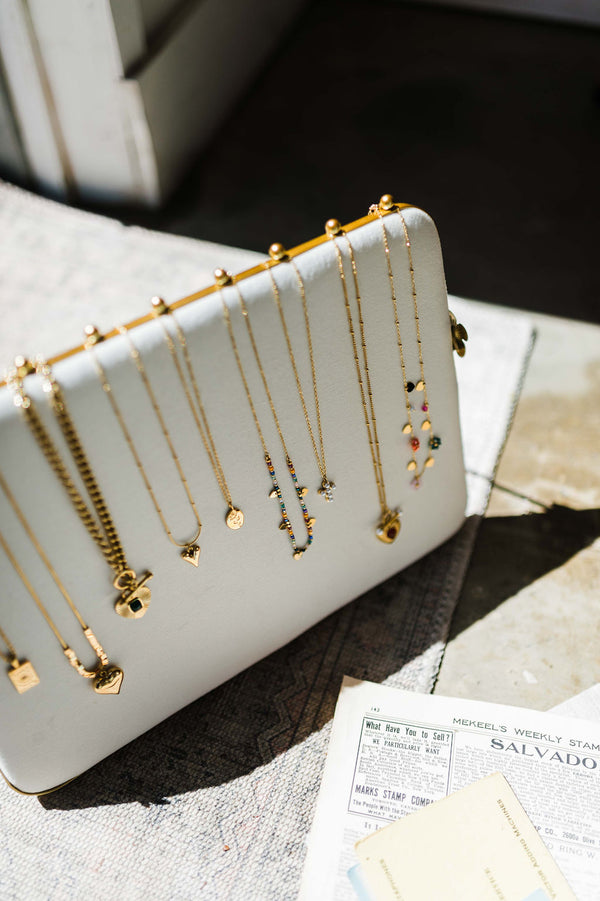beaded hearts necklace | 18k gold necklace