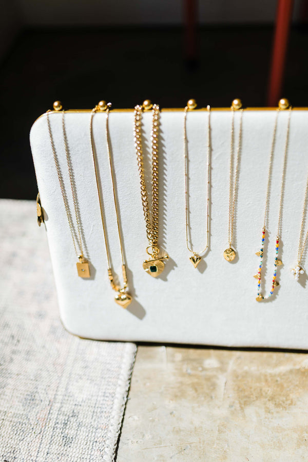 vintage heart chain necklace | 18k gold necklace