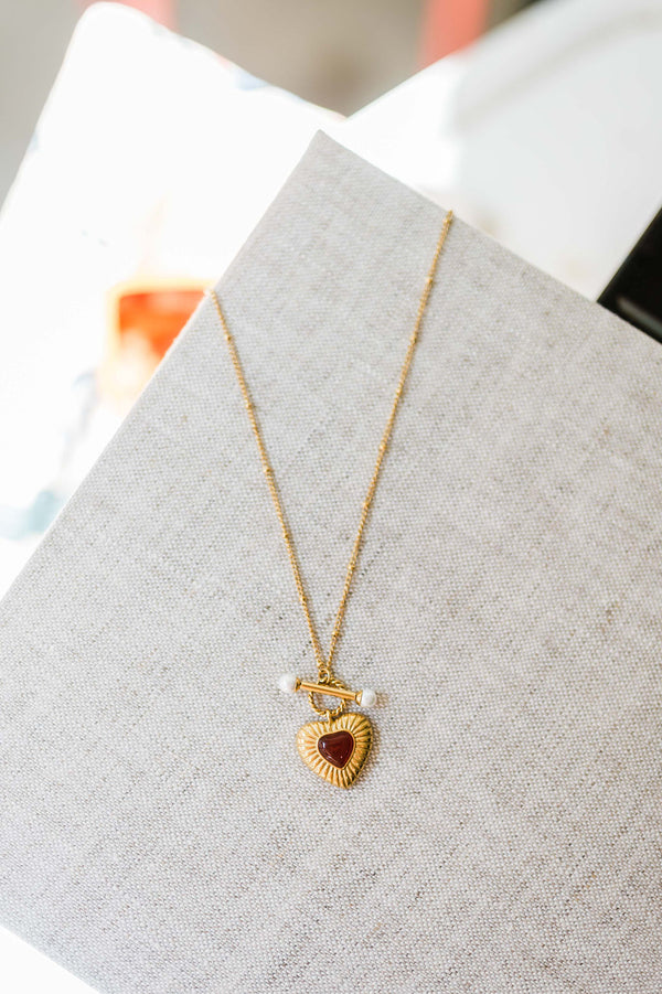 vintage heart chain necklace | 18k gold necklace