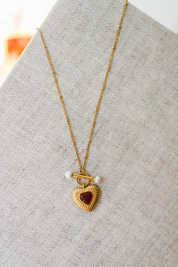 vintage heart chain necklace | 18k gold necklace