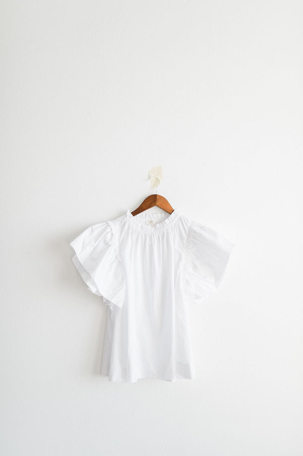 poplin blouse | white