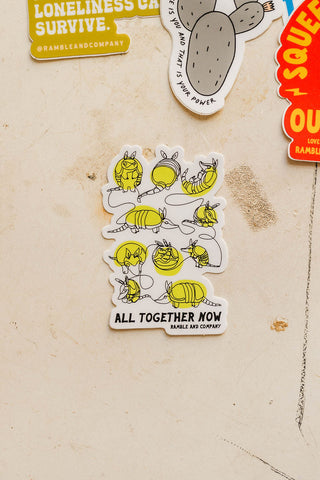 all together now armadillo | sticker