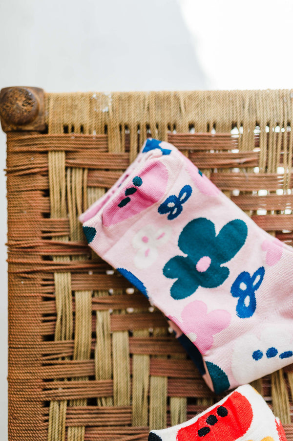 crew socks | flower fleur
