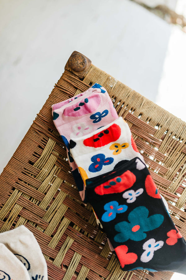 crew socks | flower fleur