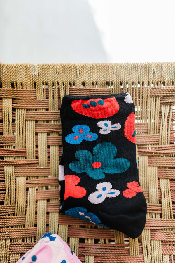 crew socks | flower fleur