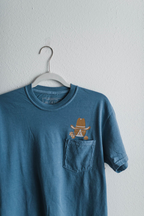cowboy cat western | pocket tee