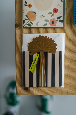 black stripe die-cut card | birthday card
