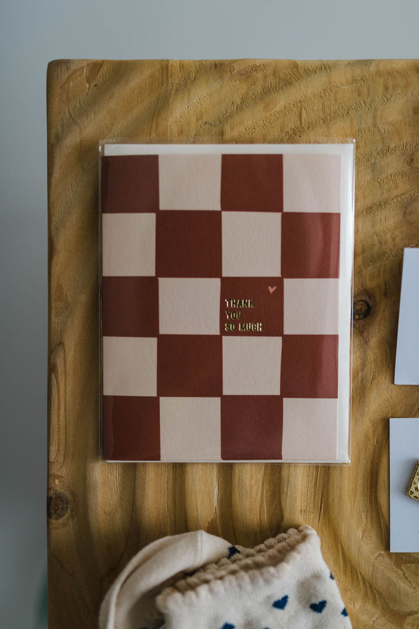 checkerboard thank you | card
