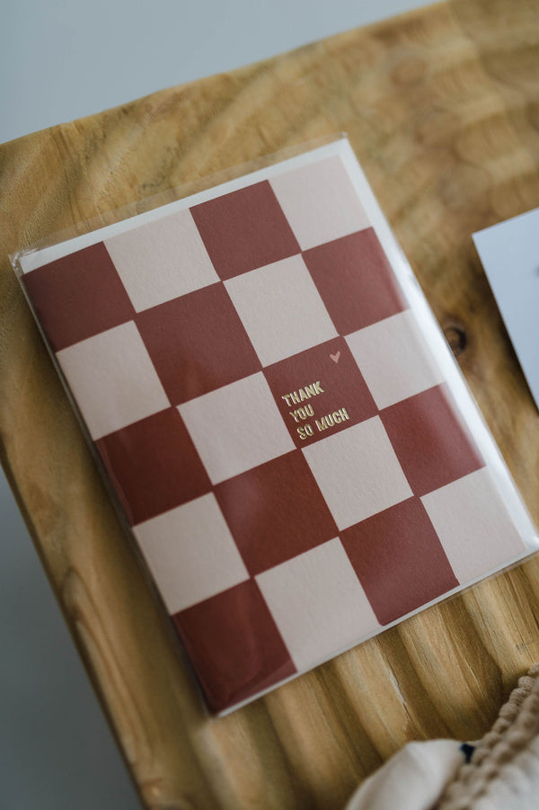 checkerboard thank you | card
