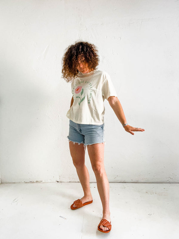 celebrate the little things | cream boxy cropped tee