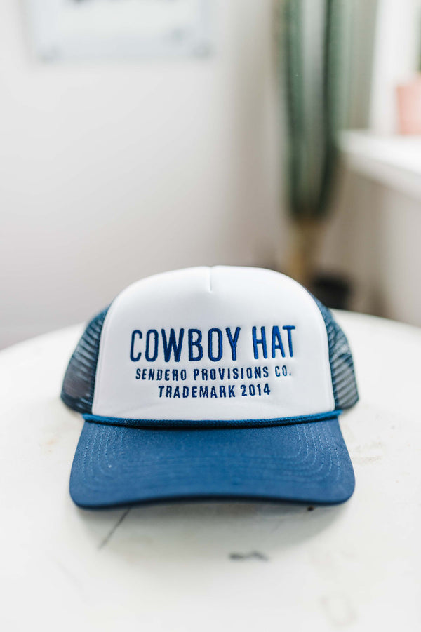 cowboy hat | navy + white hat
