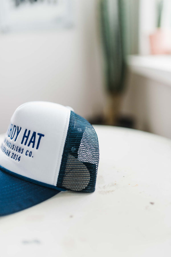 cowboy hat | navy + white hat