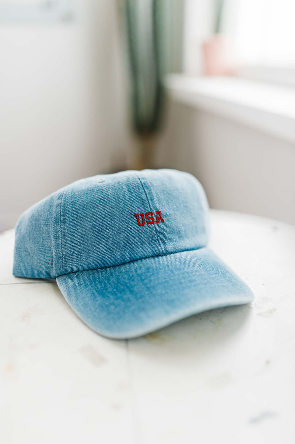 USA embroidered denim cap | baseball hat