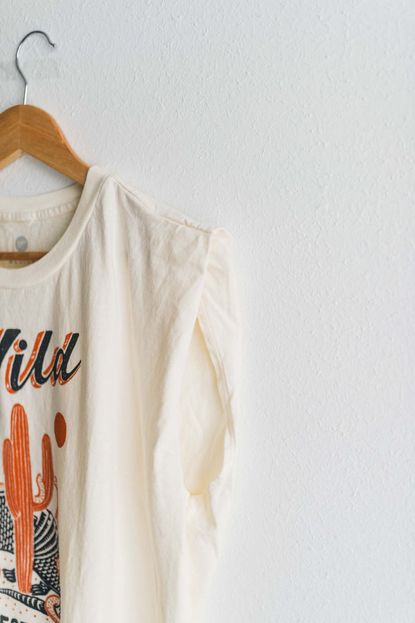 wild ain't for tamin' desert | cream boxy muscle tee