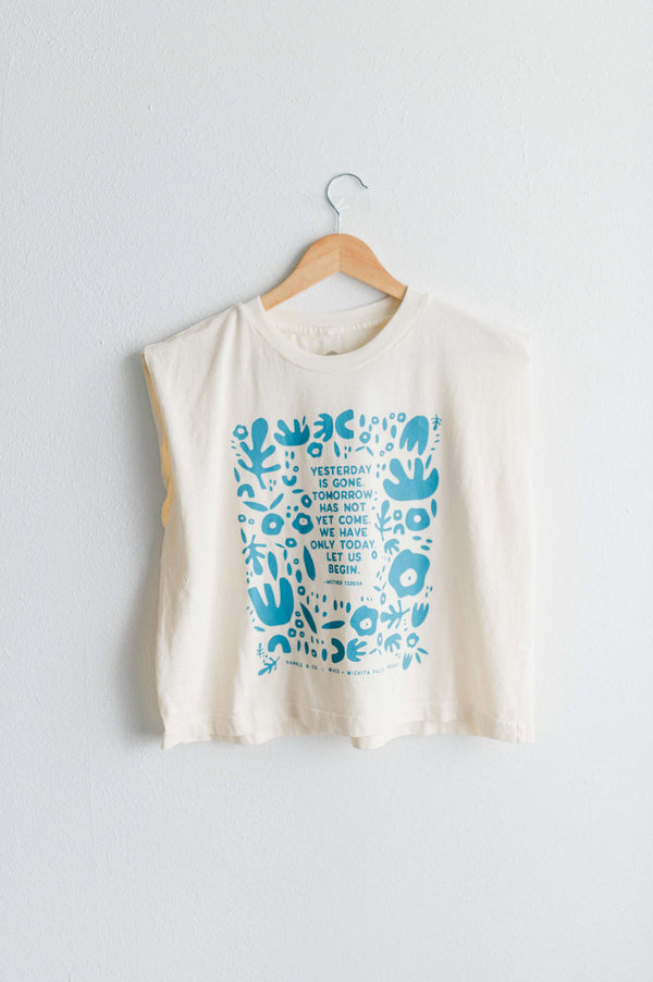yesterday is gone | cream boxy muscle tee