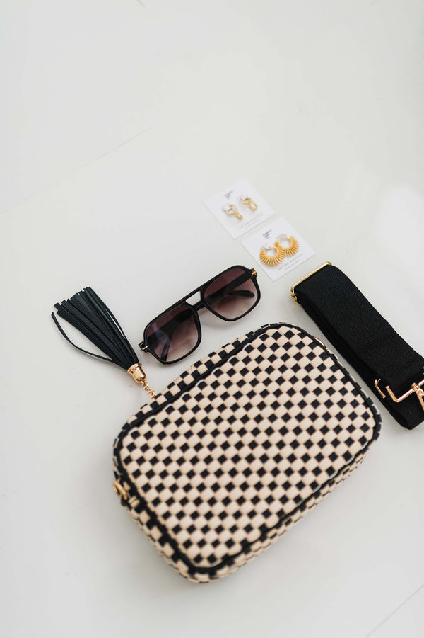 willow crossbody bag | checkered black