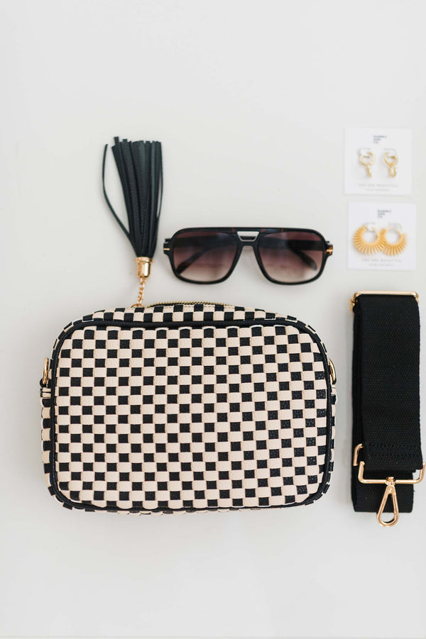 willow crossbody bag | checkered black