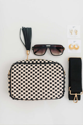 willow crossbody bag | checkered black