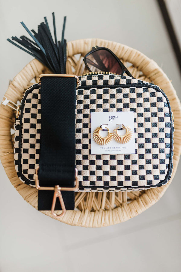 willow crossbody bag | checkered black