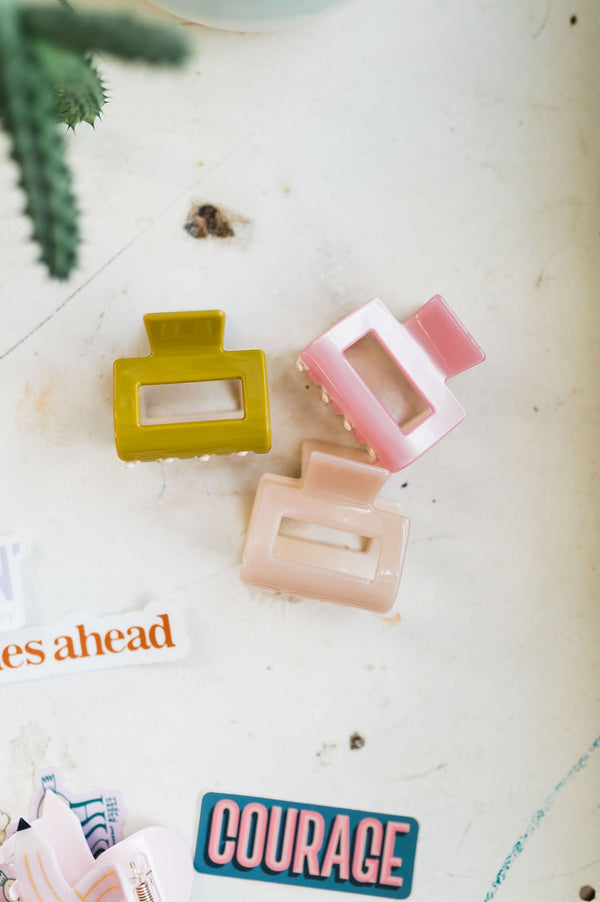 2 color hair claw clip | peach