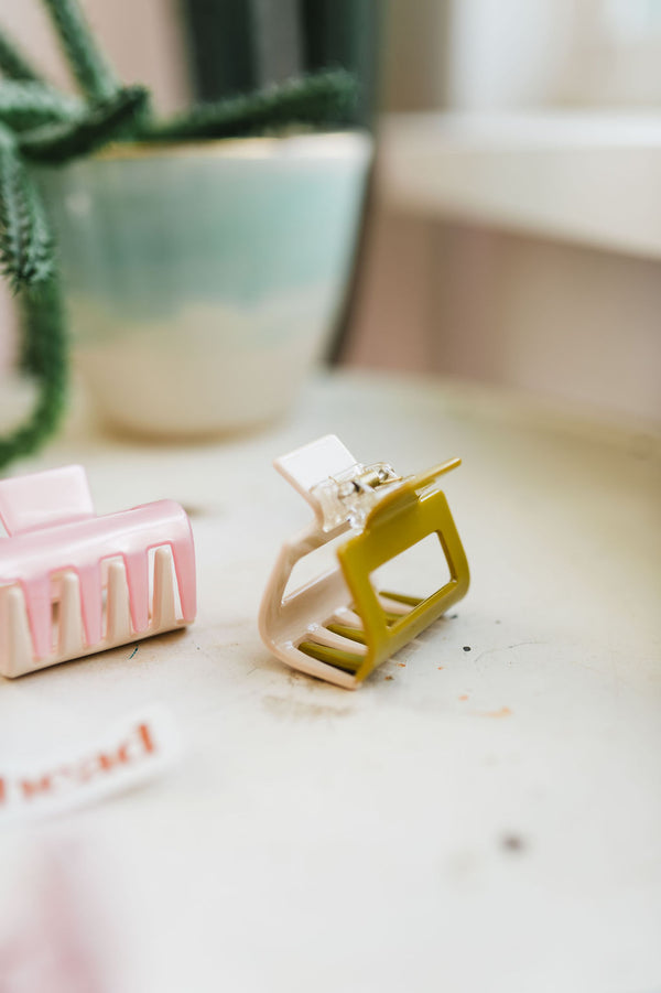 2 color hair claw clip | lime