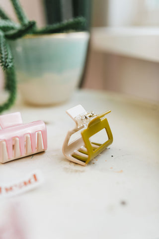 2 color hair claw clip | lime