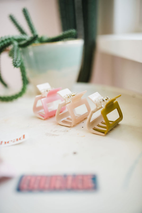 2 color hair claw clip | peach