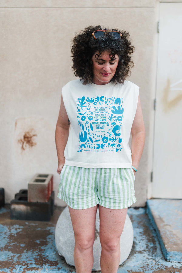yesterday is gone | cream boxy muscle tee