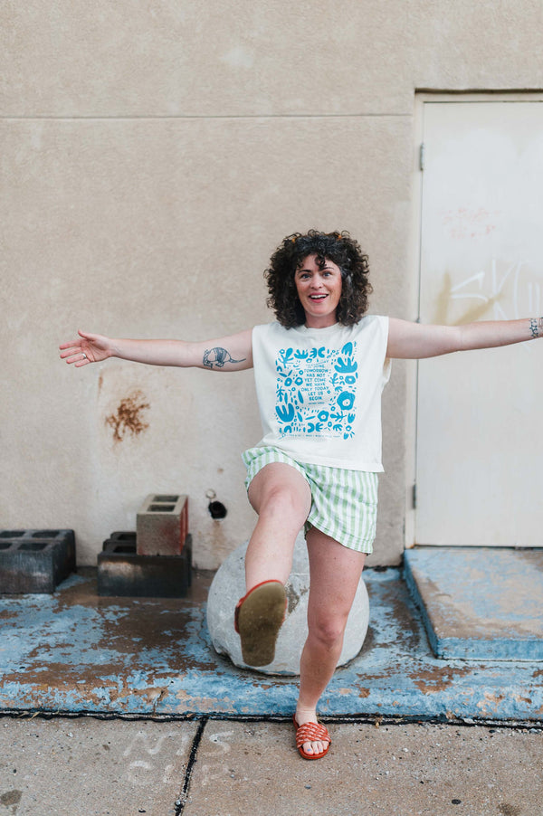 yesterday is gone | cream boxy muscle tee