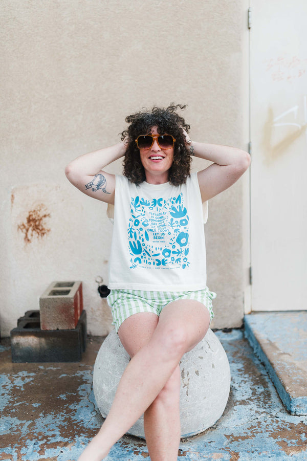 yesterday is gone | cream boxy muscle tee
