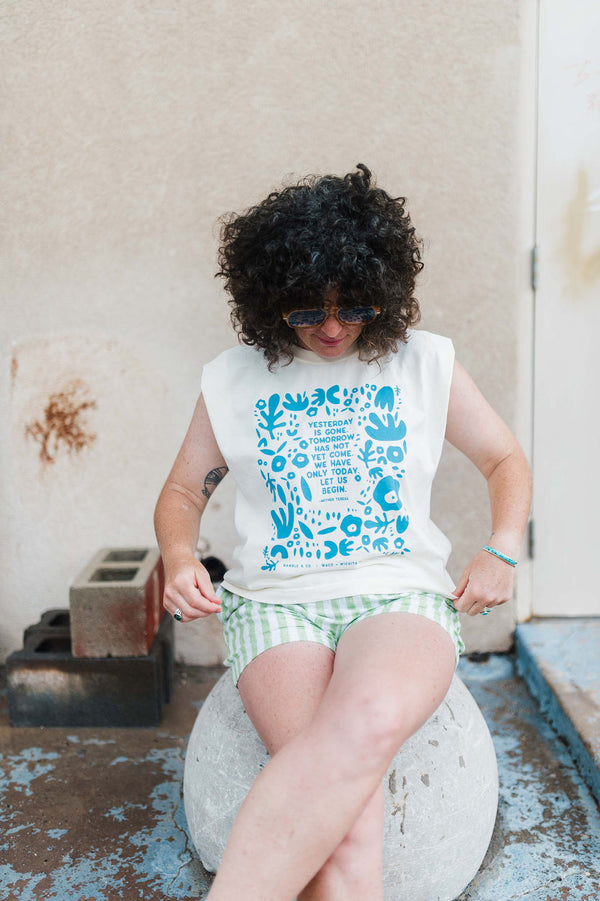 yesterday is gone | cream boxy muscle tee