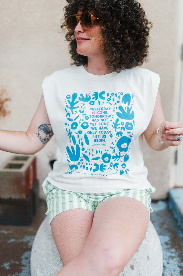 yesterday is gone | cream boxy muscle tee