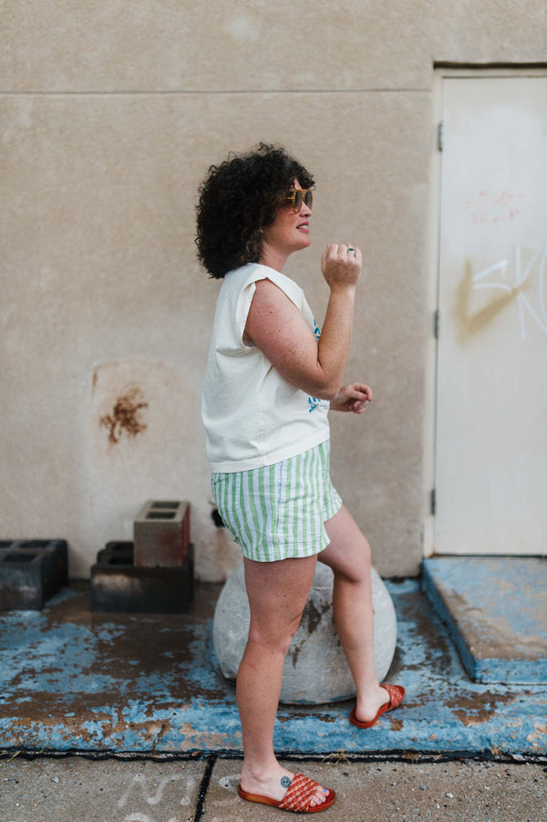yesterday is gone | cream boxy muscle tee