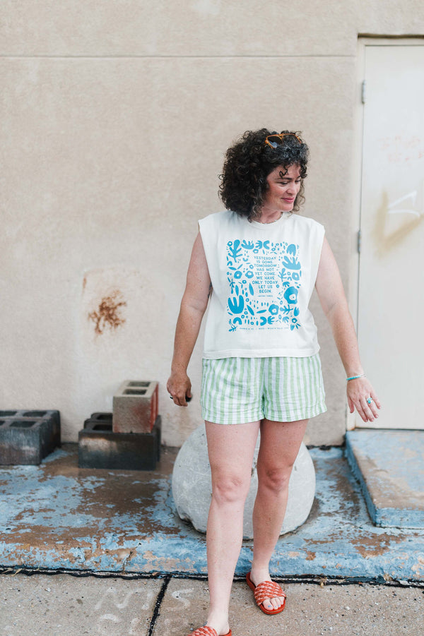 yesterday is gone | cream boxy muscle tee