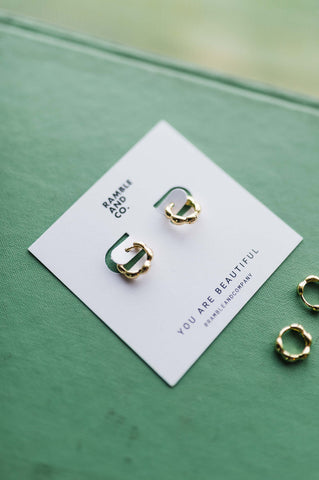 bubble cartilage huggie earrings | 14k gold filled
