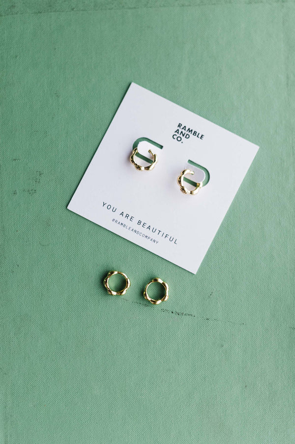 bubble cartilage huggie earrings | 14k gold filled
