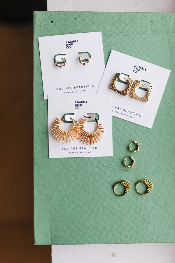 sun latch hoops | 24k gold filled earrings