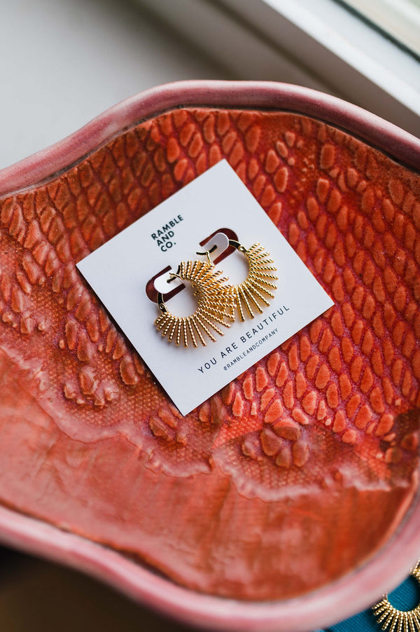 sun latch hoops | 24k gold filled earrings