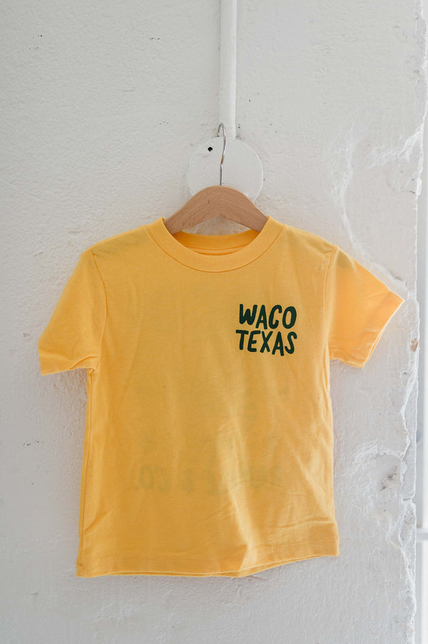 waco texas bear on the brazos | heather yellow gold toddler tee